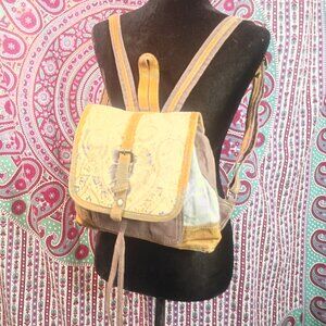 MYRA "Solemn" Upcycled Canvas Backpack-All Natural Materials
